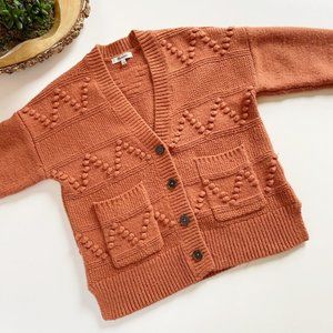 • Madewell Burnt Orange Popcorn Cardigan Sweater •